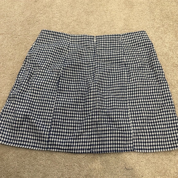 Reformation Vera Linen Skirt in Challah Check Size 8 - Picture 5 of 7